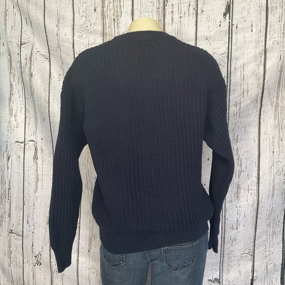 Genuine Vintage Nautica Tight Knit Navy Blue Preppy Sweater Women’s Small - Picture 6 of 6
